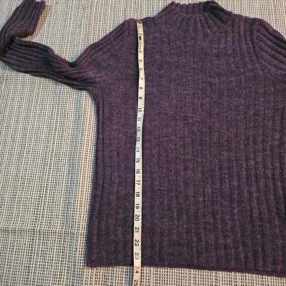 Madewell Alpaca Blend Mock Neck Sweater Heather Violet, Women's size L - Picture 7 of 8